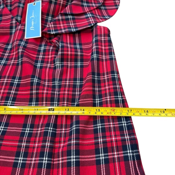 DRAPER JAMES Plaid Ruffle Shoulder Dress Women's Size 2 $150 MSRP Lipstick Red - Picture 8 of 15
